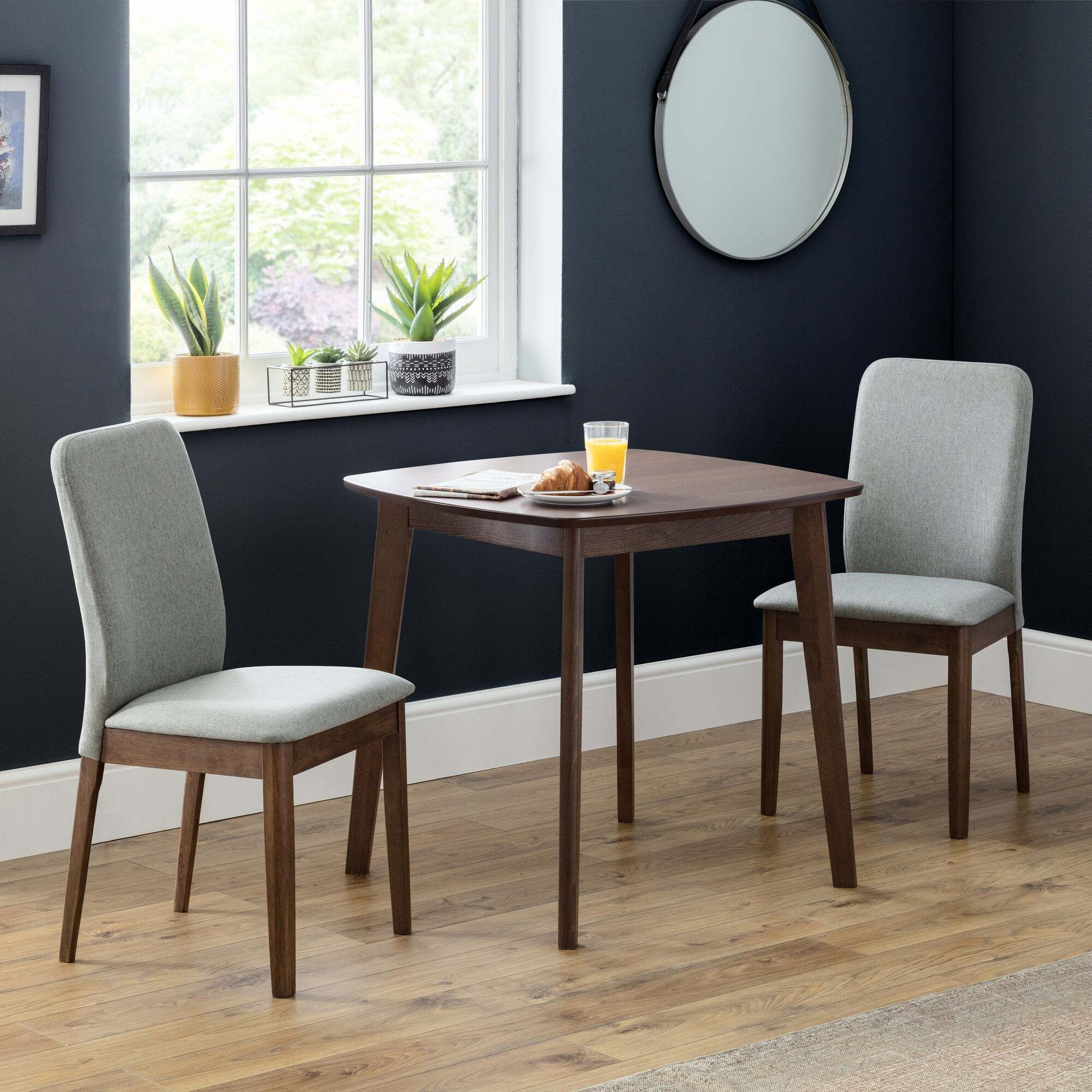 Berkeley Set of Dining Chairs, Grey Faux Linen Grey by Dunelm