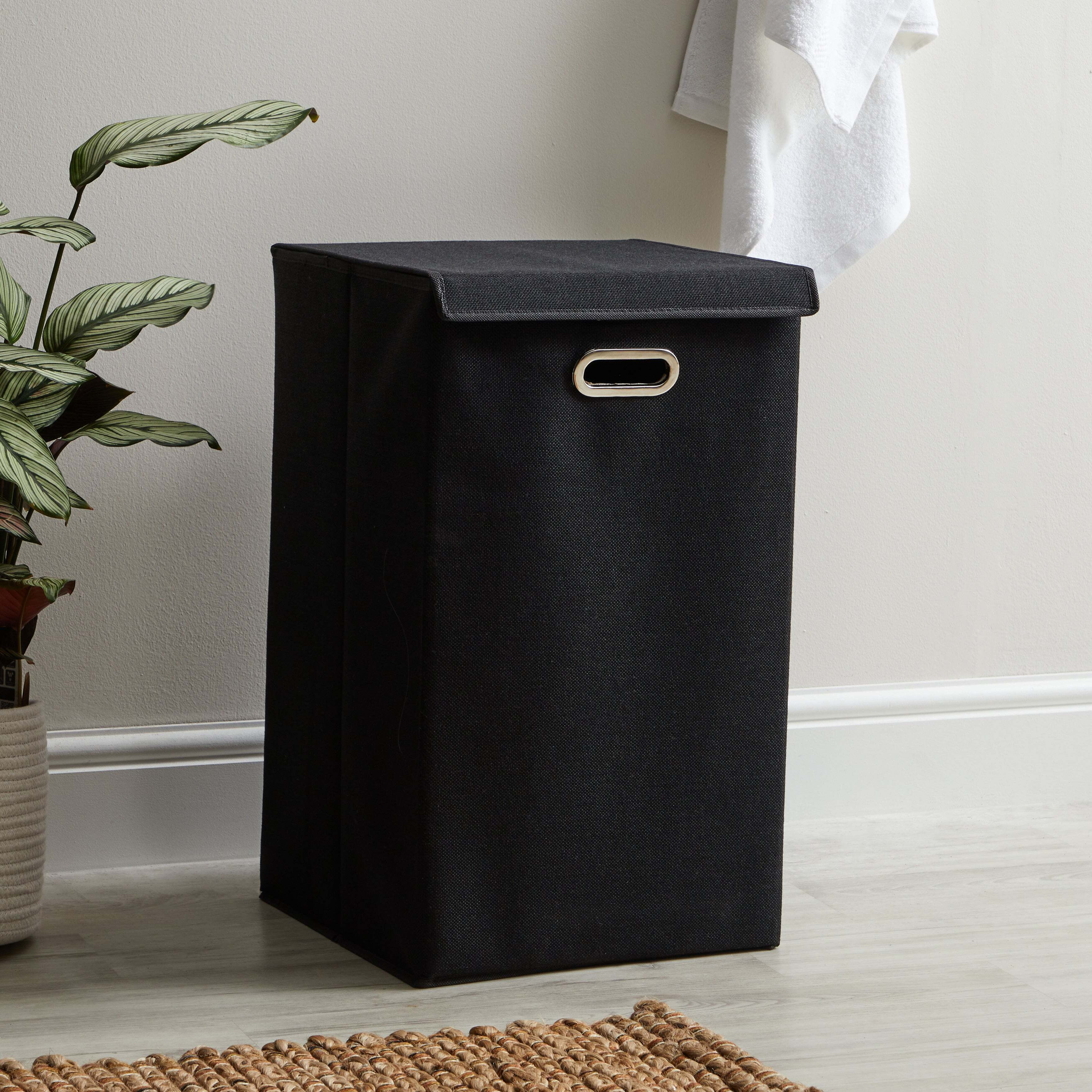 Collapsible Fabric Laundry Basket Black