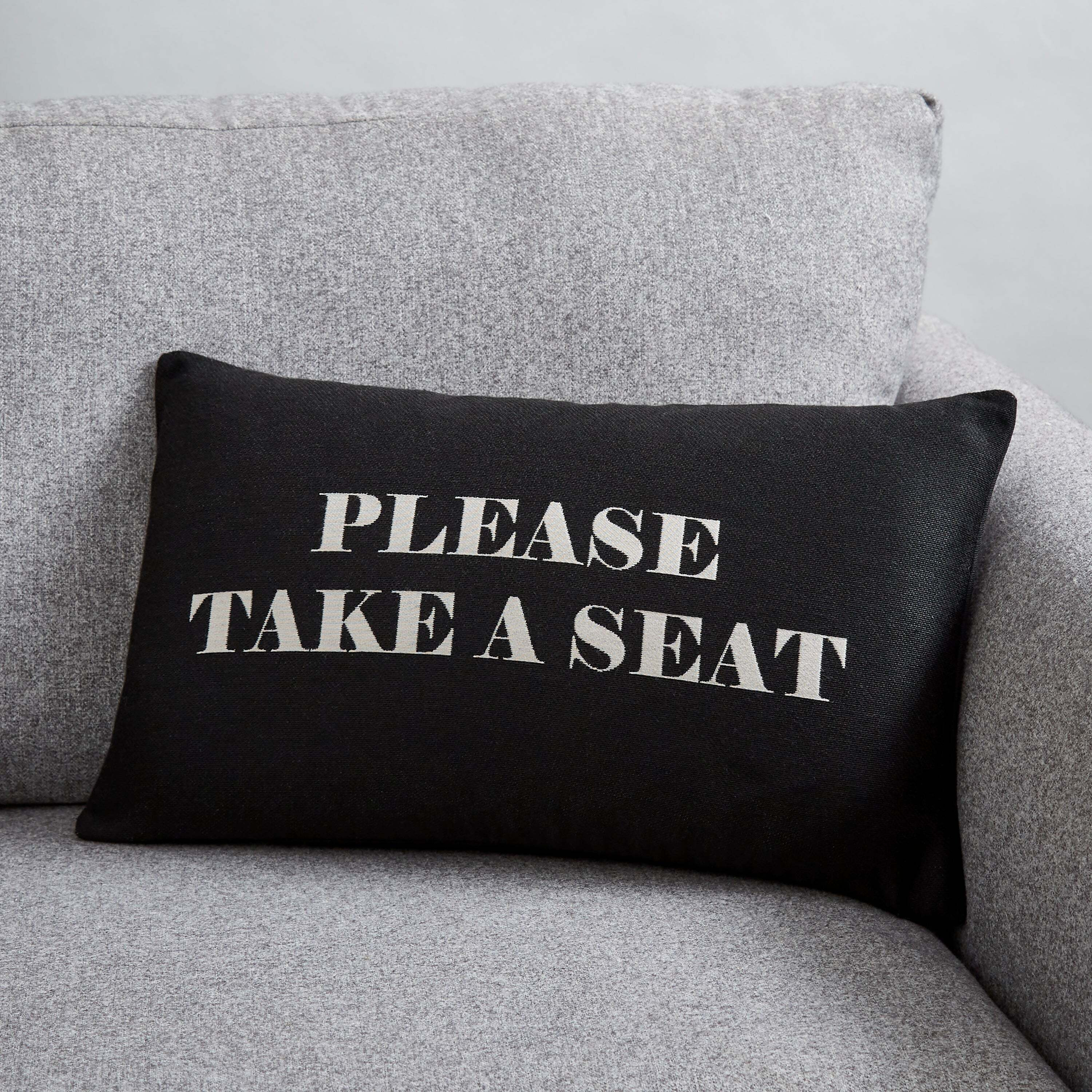 Take a Seat Tapestry Cushion Black