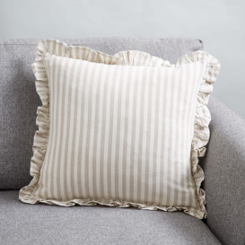 Frilled Stripe Cushion Cover Grey