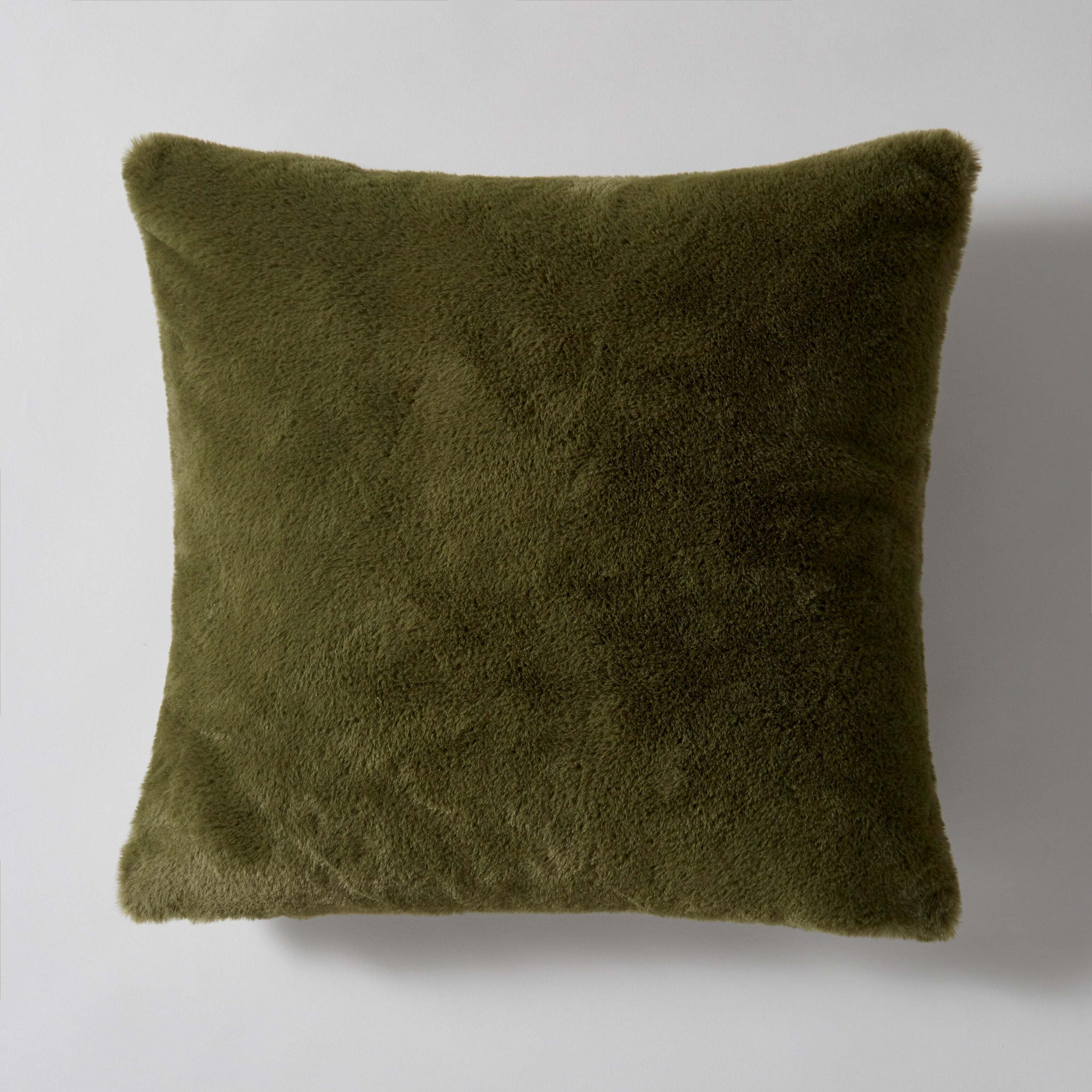 Adeline Faux Fur Cushion Cover Olive