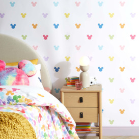 Disney Mickey Rainbow Wallpaper White/Pink