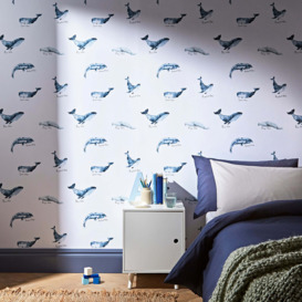 Whale Wallpaper Blue