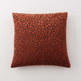 Animal Cut Velvet Copper Cushion Cover Orange