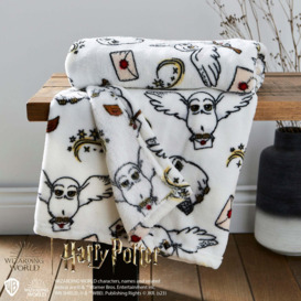 Harry Potter White Hedwig Fleece Blanket White