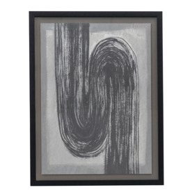 Winfield Abstract Charcoal Framed Art Black