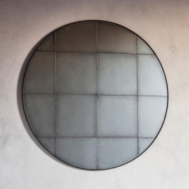 Loretto Round Wall Mirror, 100cm Brown