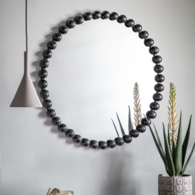 Annadel Round Wall Mirror, 80cm Black