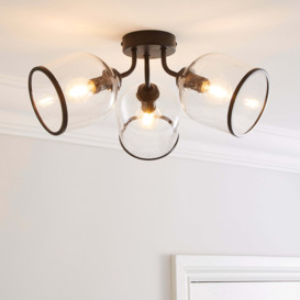 Lenny 3 Light Semi Flush Ceiling Fitting Black