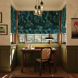 Kingfisher Peacock Roman Blind Green