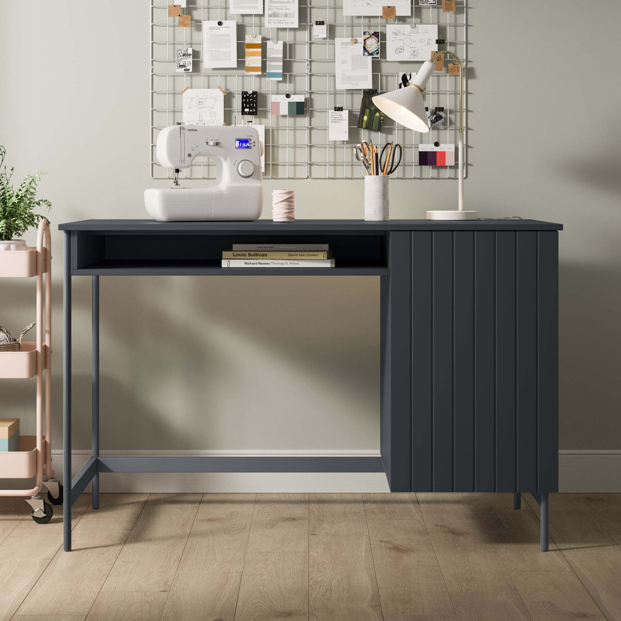 Erna Storage Desk Grey Grey