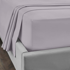 Dorma 300 Thread Count 100% Cotton Sateen Plain Fitted Sheet Purple