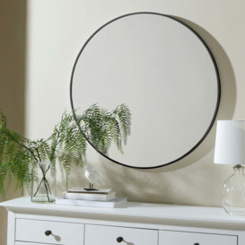 Essentials Round Mirror 70cm Black