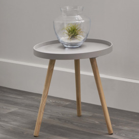 Pacific Halston Natural Pine Wood Large Side Table Grey