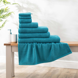 Super Soft Pure Cotton Towel Teal Blue by Dunelm