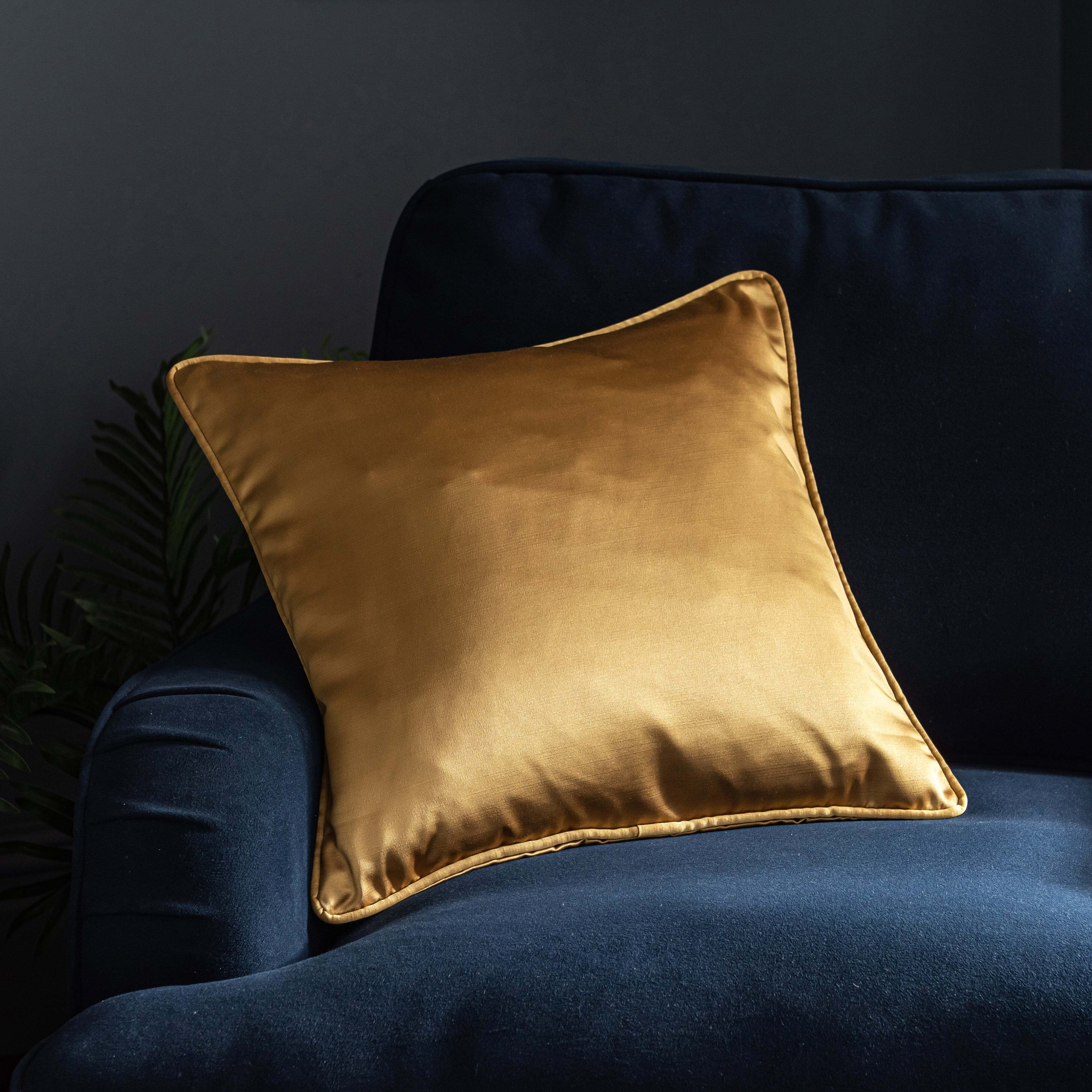 Satin Cushion Old Gold