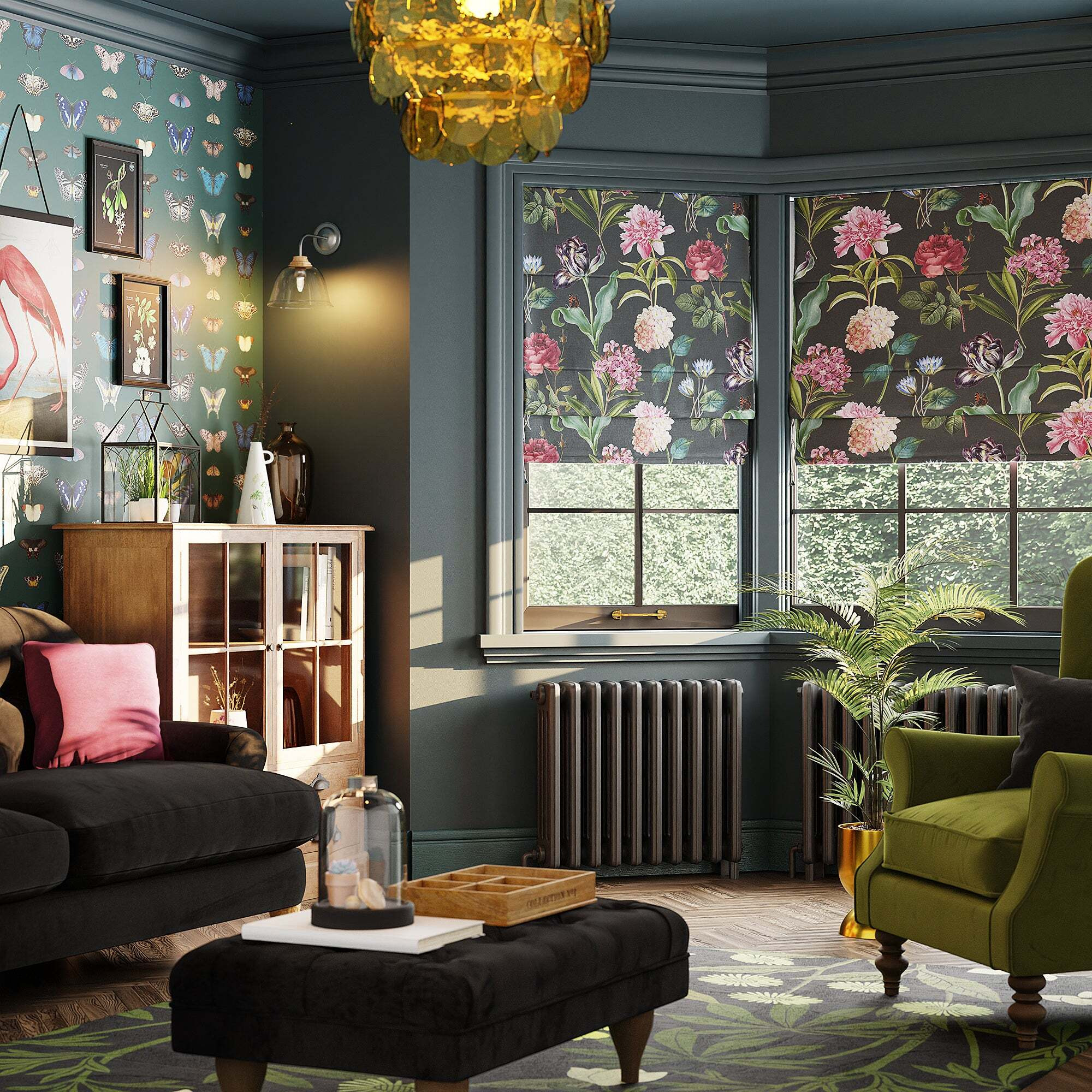 Botanical Garden Roman Blind MultiColoured