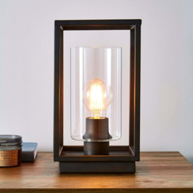 London Bronze Industrial Table Lamp Brown