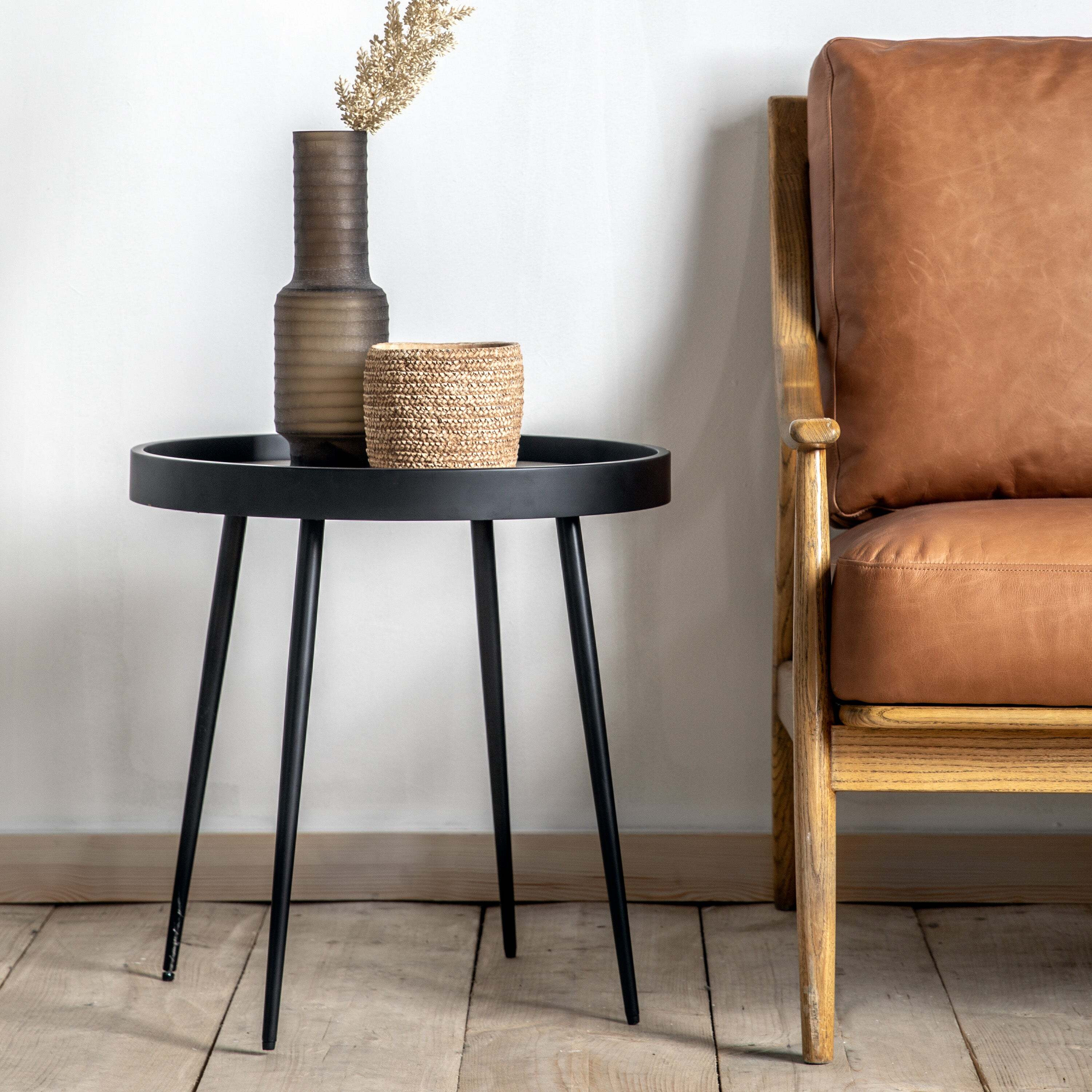 Monroe Side Table, Dark Wood Dark Brown