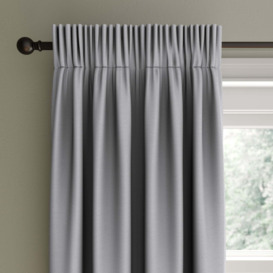 Berlin Soft Grey Thermal Blackout Pencil Pleat Curtains Light Grey