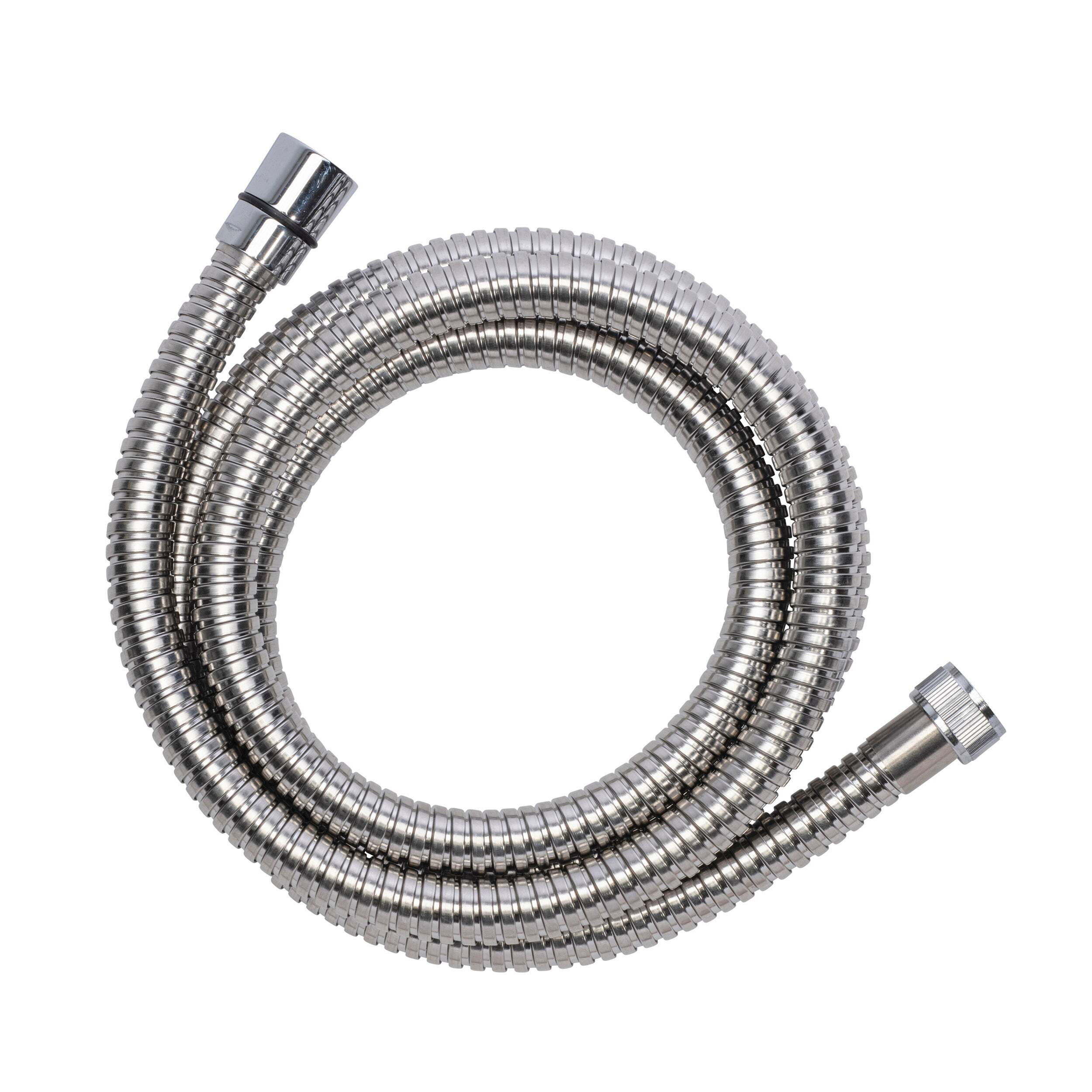 1.75m Reinforced Stainless Steel Shower Hose, 11mm Bore Silver