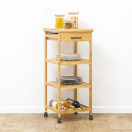 Linha Bamboo Kitchen Trolley Brown