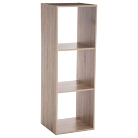 3 Divide Wooden Bookcase Beige