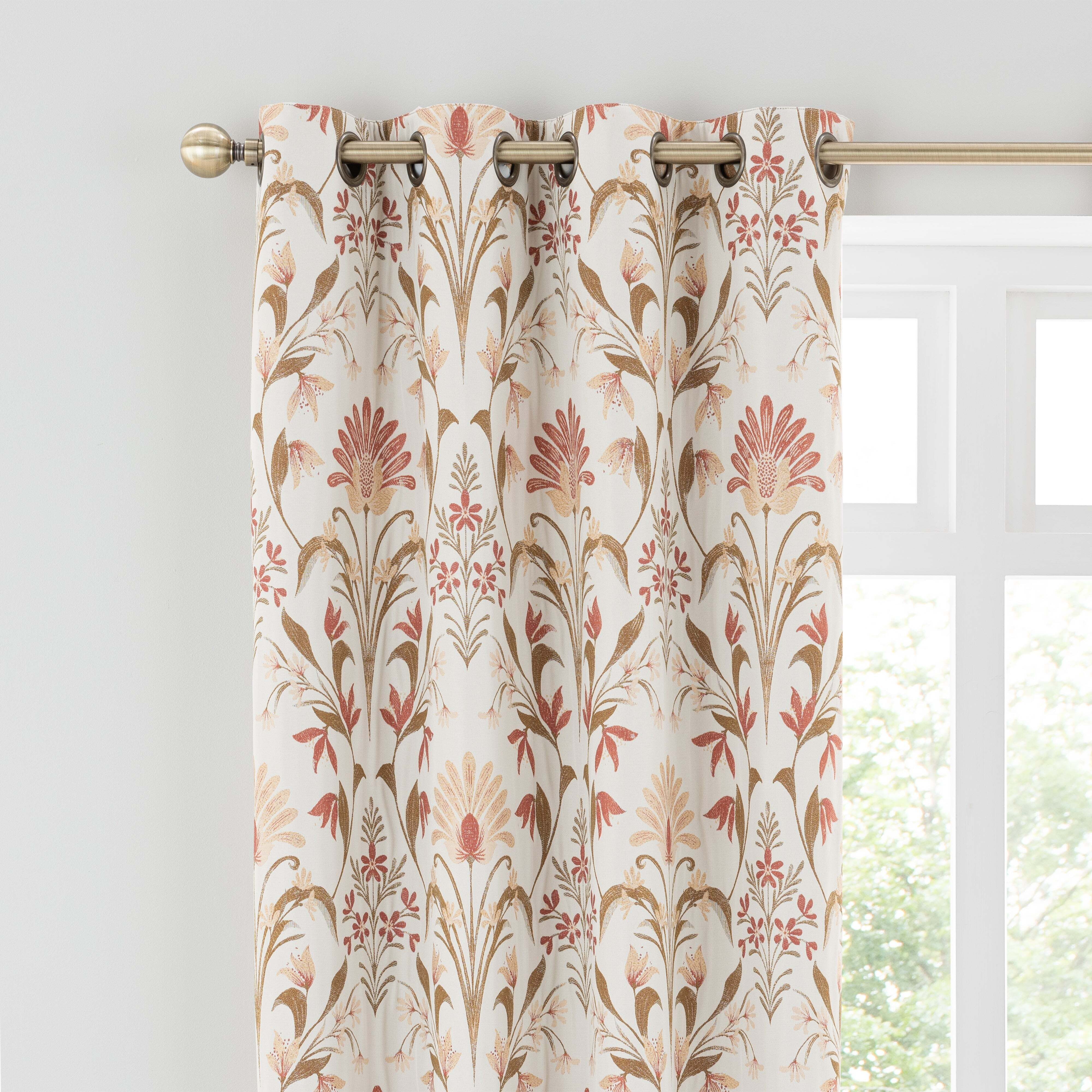 Cadence Red Ultra Blackout Thermal Eyelet Curtains Red/White/Green