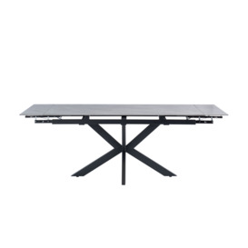Sutton 6-8 Seater Rectangular Extendable Dining Table, Grey Sintered Stone Grey/White