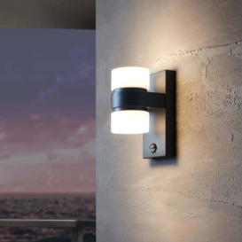 EGLO Atollari 2 Light Outdoor Sensor Wall Light Anthracite