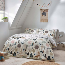 Peter Rabbit™ Scandi Woods Natural Duvet Cover and Pillowcase Set White/Pink/Green