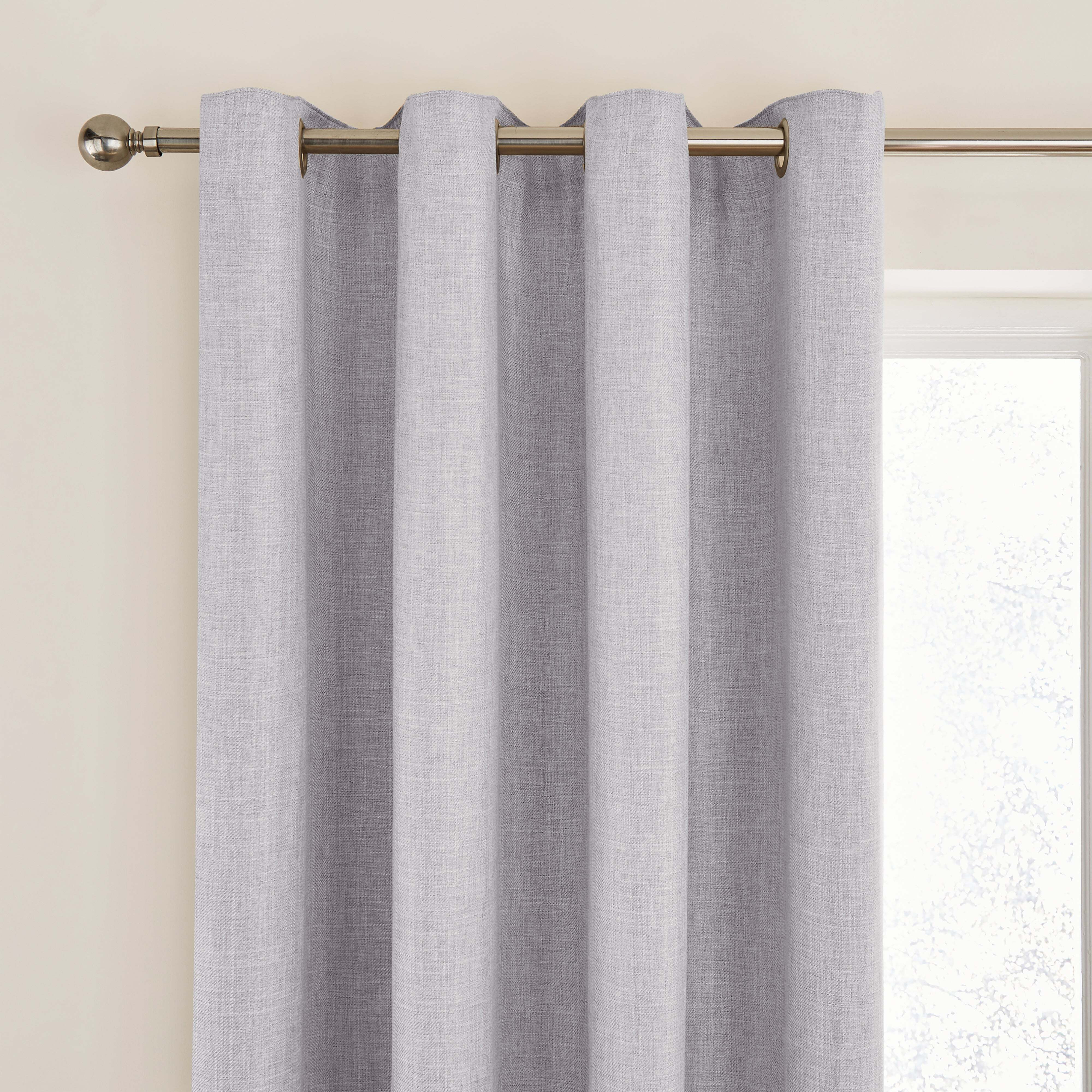 Gracie Dove Grey Eyelet Curtains Grey