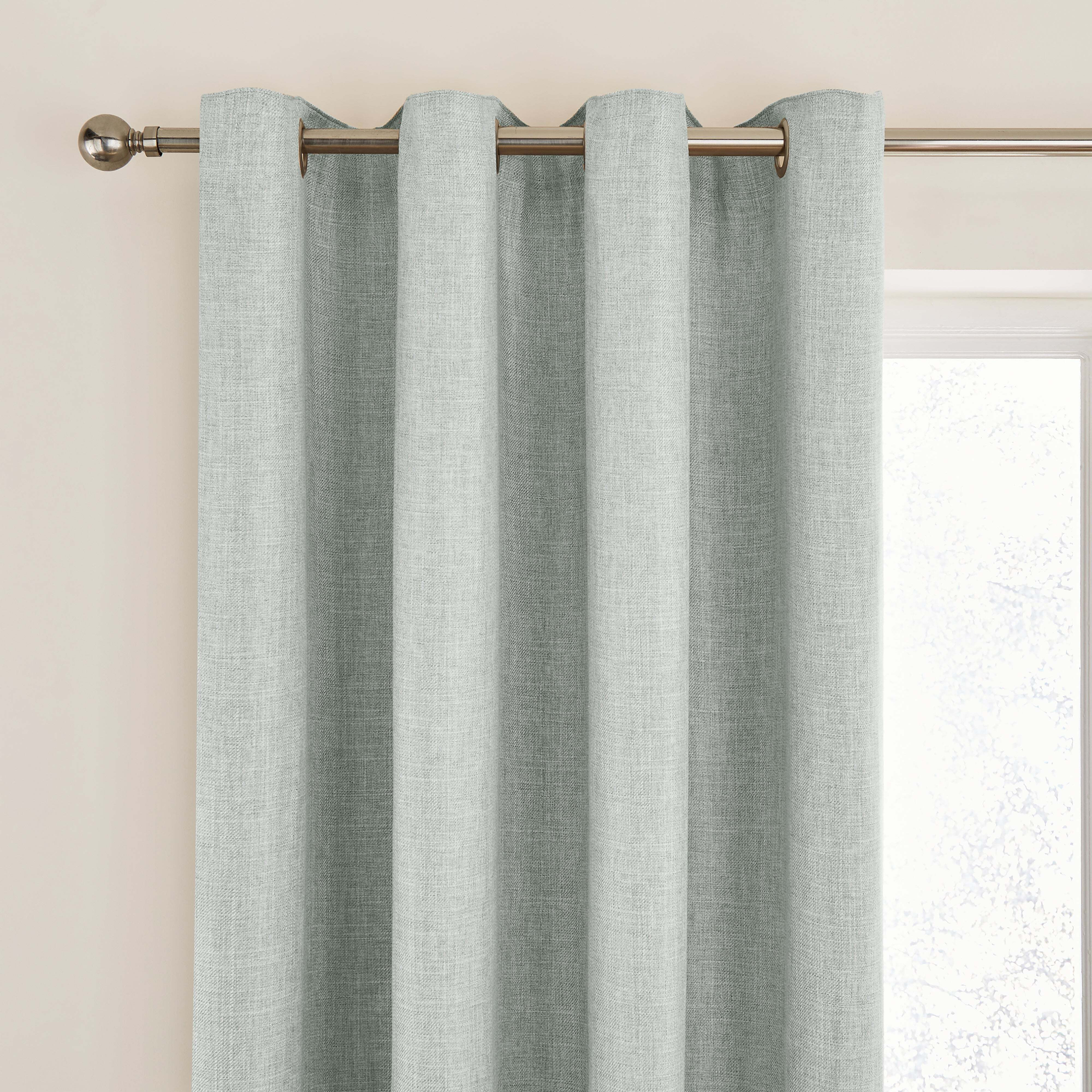 Gracie Sage Eyelet Curtains Green
