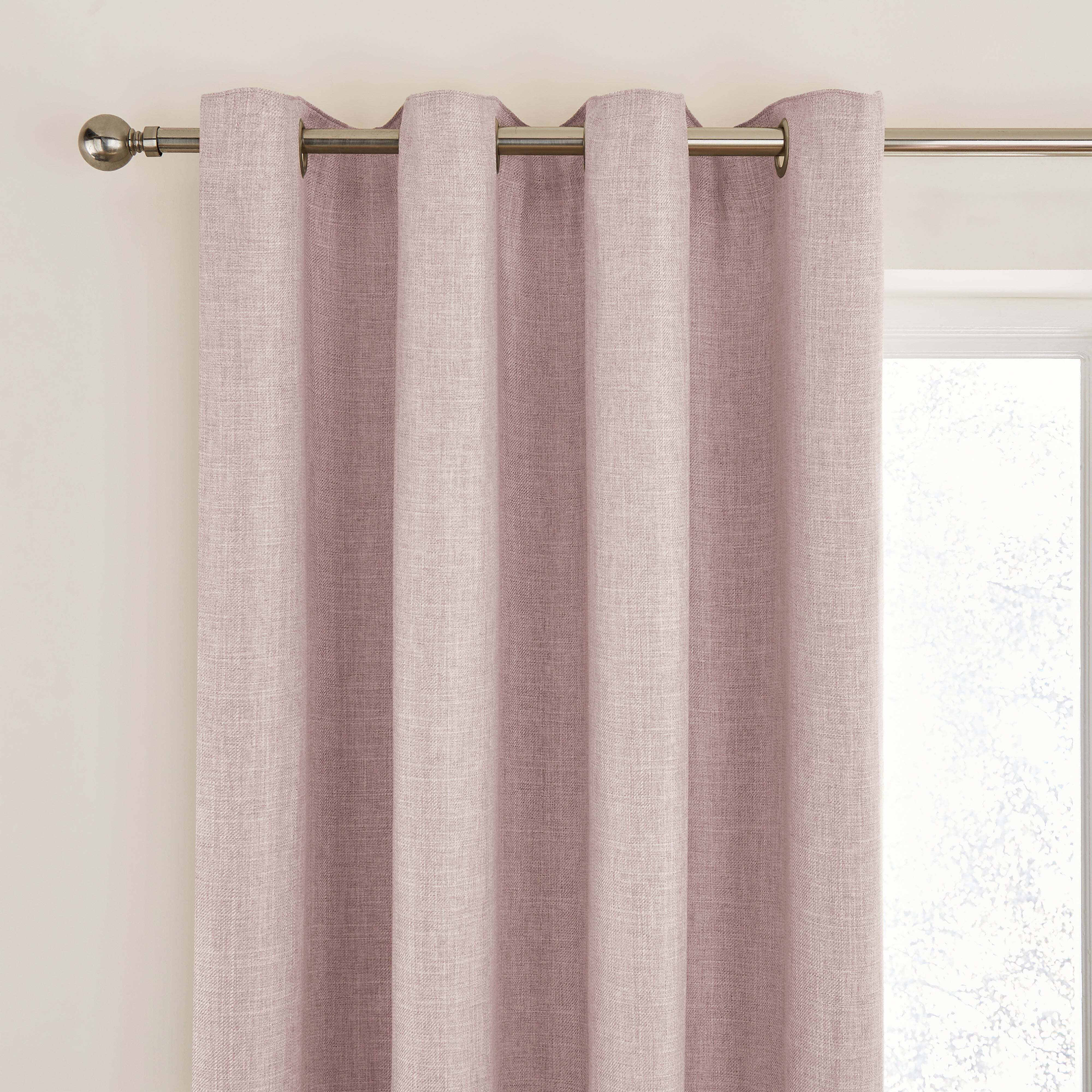 Gracie Blush Eyelet Curtains Pink