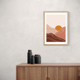 East End Prints Sunset Landscape Print Brown/Yellow/White