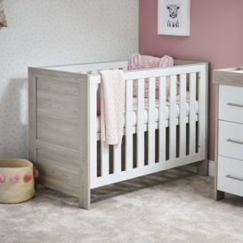 Obaby Nika Mini Cot Bed White and Grey