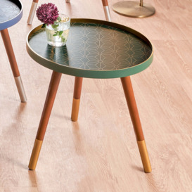 Pacific Peretti Side Table, Pine Green/Brown