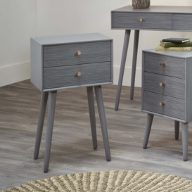 Pacific Chaya 2 Drawer Bedside Table, Grey Pine Grey