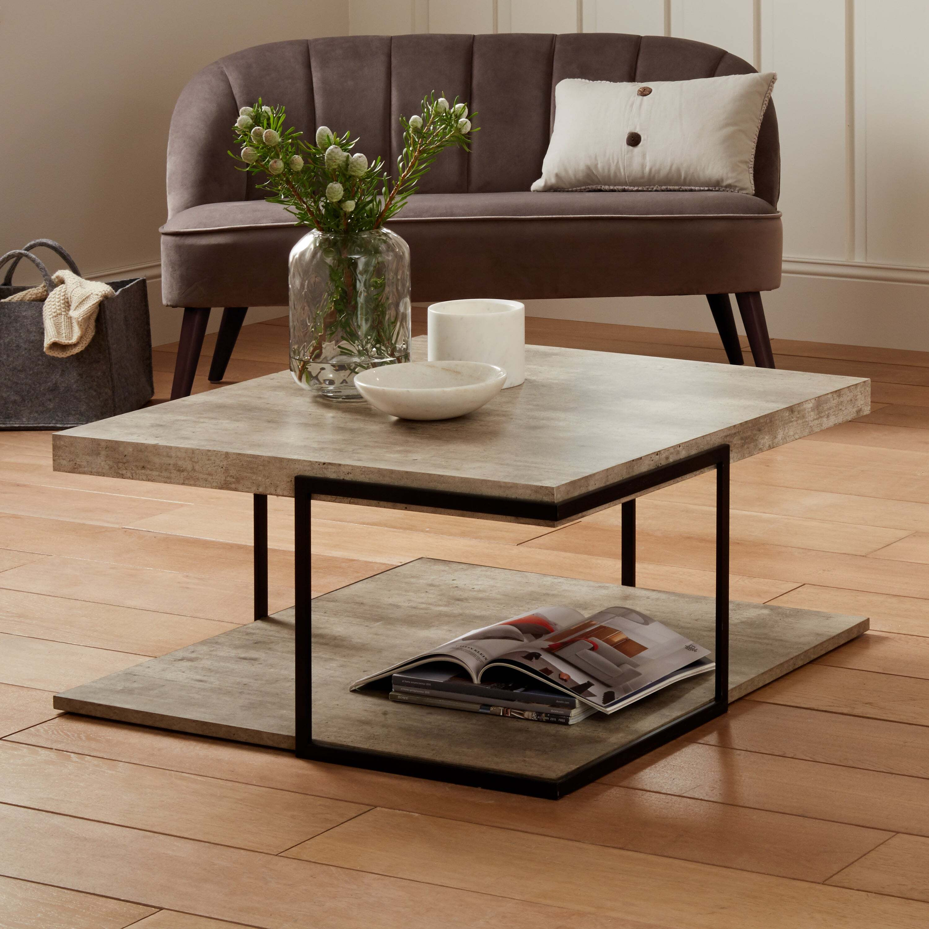 Pacific Jersey Lam Coffee Table, Grey Wood Effect Grey