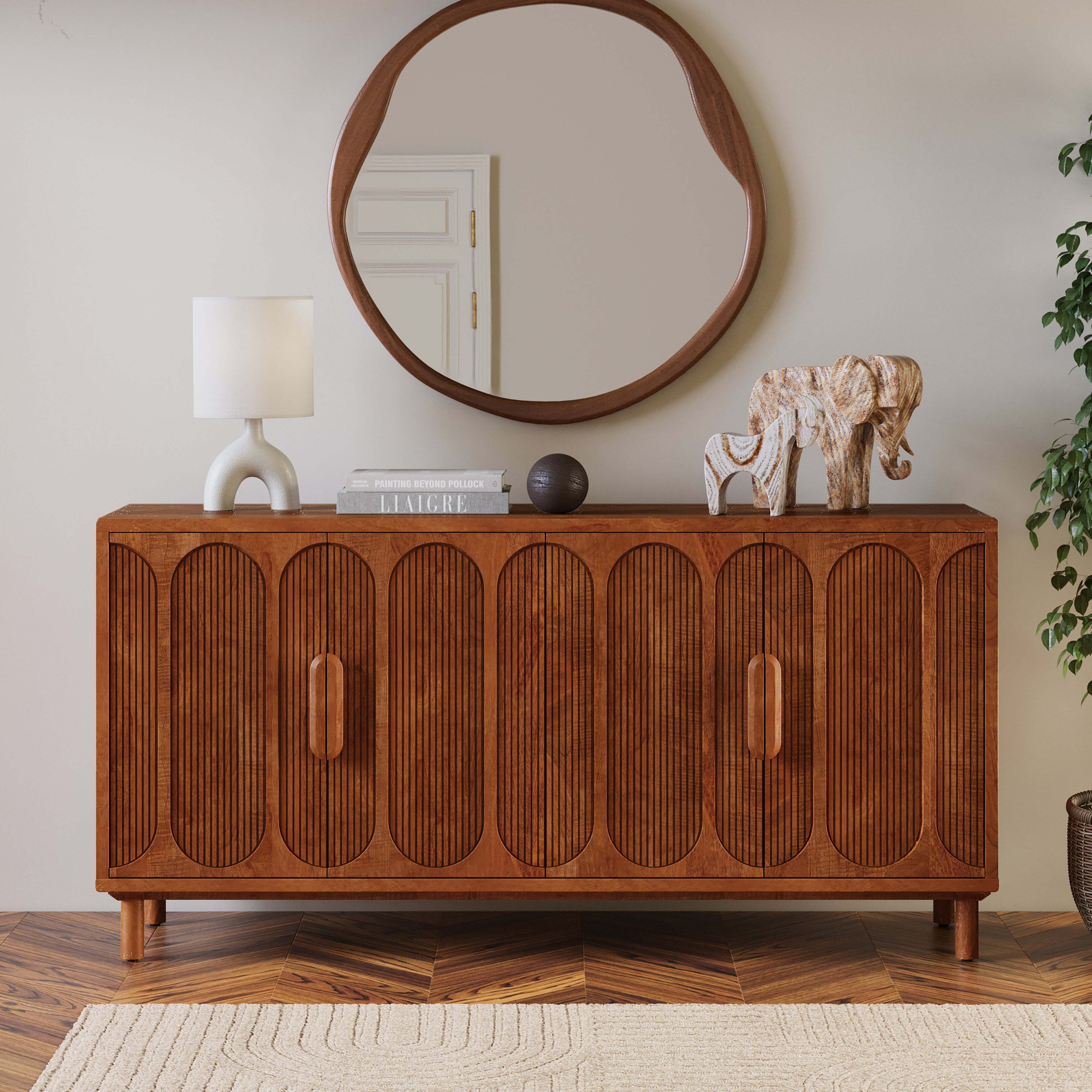 Khari 4 Door Large Sideboard Mango Wood Brown