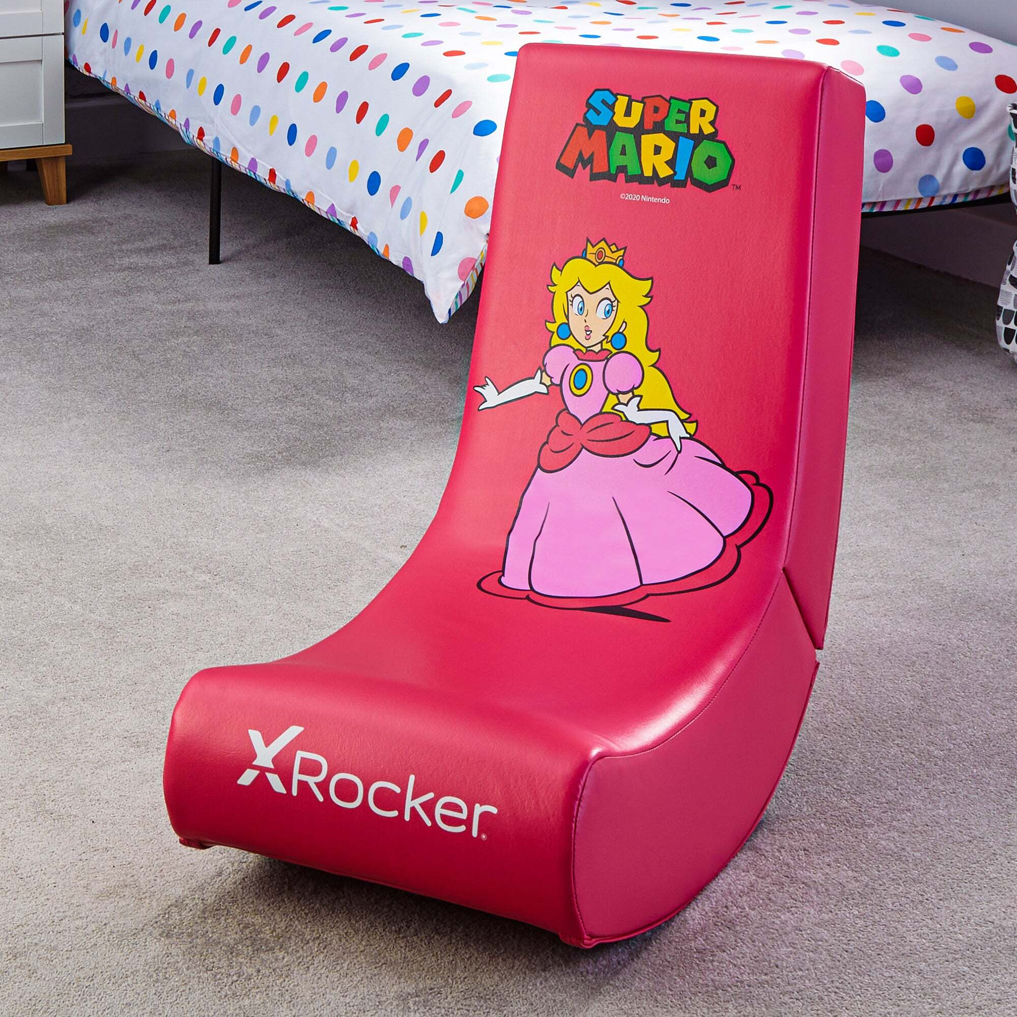 X Rocker Nintendo Super Mario Princess Peach Gaming Chair Pink
