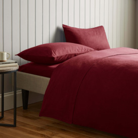 Soft & Cosy Luxury Brushed Cotton Flat Sheet Red