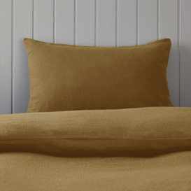 Soft & Cosy Luxury Brushed Cotton Standard Pillowcase Pair Gold