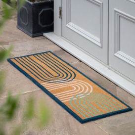Arch Coir Double Doormat Blue/Yellow/White