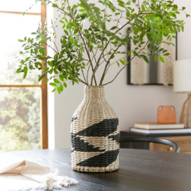 Black Woven Vase 30cm Natural