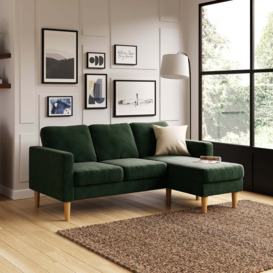 Jacob Cord Small Corner Chaise Sofa Jacob Cord Bottle Green