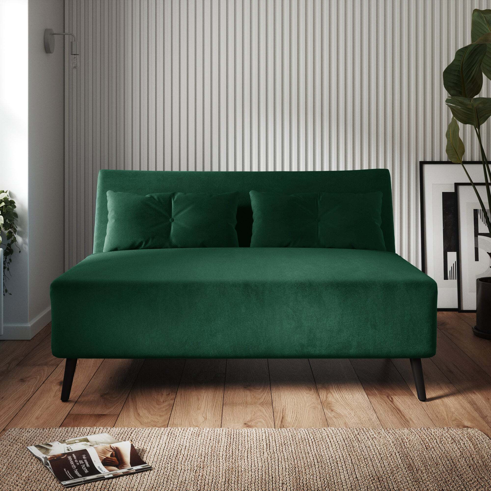 Phoebe Double Velvet Sofa Bed Velvet Bottle Green