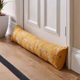 Scandi Floral Draught Excluder Yellow/Grey