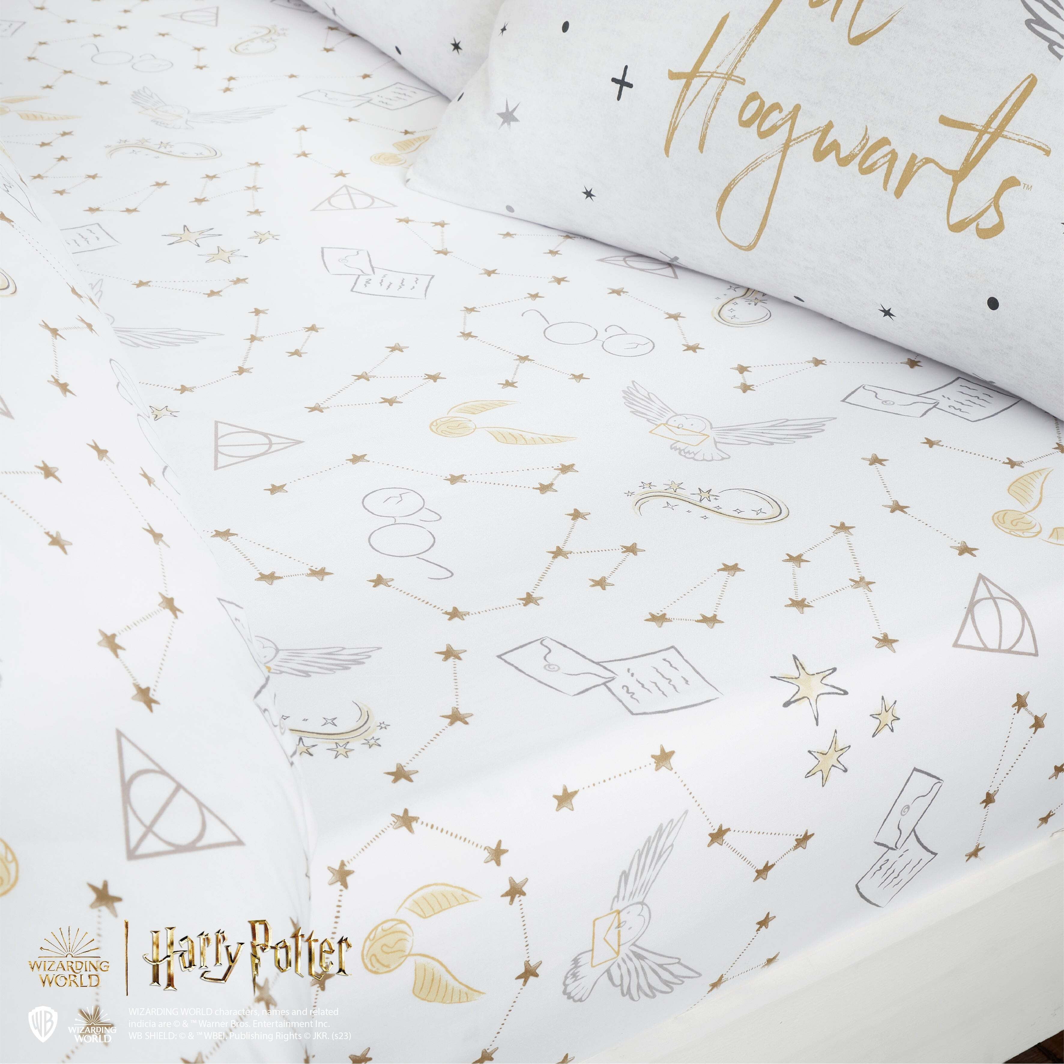 Hogwarts Fitted Sheet White