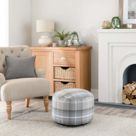 Oswald Check Pouffe Grey